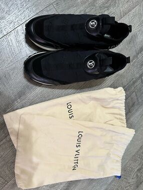 Louis Vuitton Black Slip-On Logo Sneakers